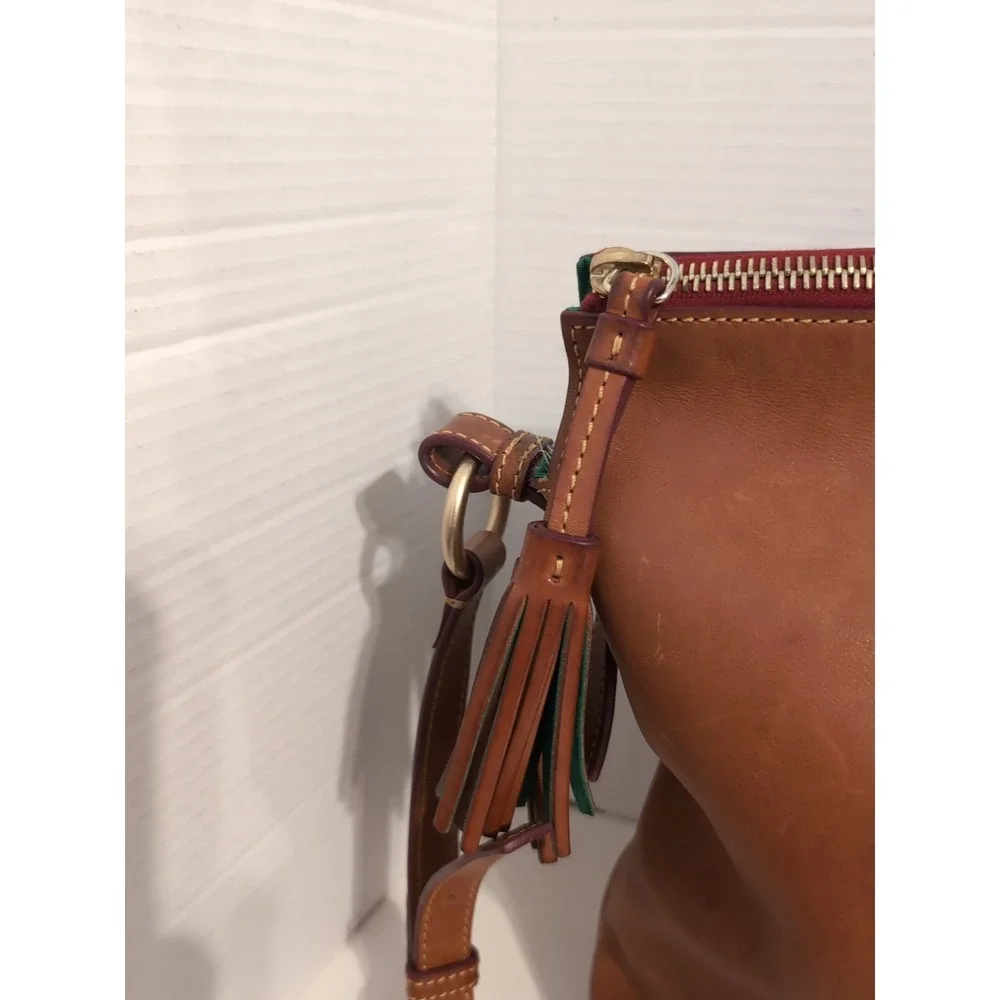 Dooney & Bourke Florentine Leather Dixon Hobo Crossbody Bag‎ BROWN